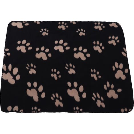 Couverture pour chien en peluche douce et lavable en machine, idéale pour les petits animaux de compagnie comme les chiens et les chats. Motif pattes, taille L. (1/5)