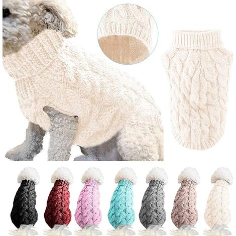 Pet Dog Sweater Coat Pullover Knitwear Crochet Coat Clothes Dog Puppy Cat M Blue (1/5)