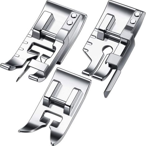 Multifunctional presser feet for domestic sewing machines – 2 pieces (thread foot + 6.35 mm quilting foot)