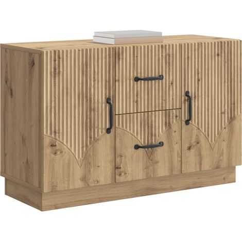 Maison La Vie - Buffet Salon Moderne - Meuble de rangement - Chêne artisanal 89 x 34,5 x 57 cm Bois d'ingénierie bu3372
