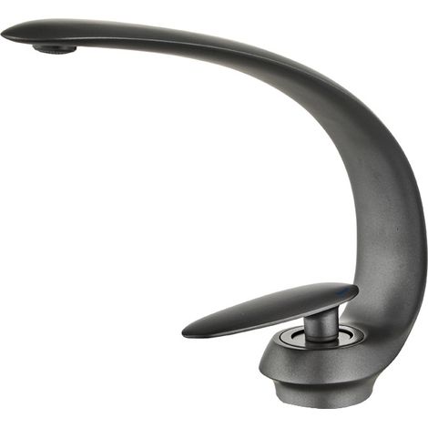 Robinets De Lavabo Salle De Bains En Laiton Évier Mitigeur Mitigeur Monotrou Vanité Grue Lavabo Art Évier Robinet, gris