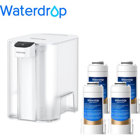 Waterdrop Mega Instant Electric Water Filter Jug with 3 Month Filter, 6L Water Filter Jugs, Reduces Chlorine, Lead, Mercury, PFAS, PFOA/PFOS, 757 Litres, White (With 4 Litre Filters) (1/5)