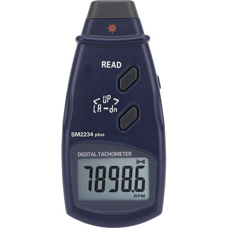 Tachymètre numérique portable à écran LCD, compteur de régime photoélectrique pour moteurs, ventilateurs, automobiles et bateaux (plage de 2,50 à 99 999 tr/min). (1/5)
