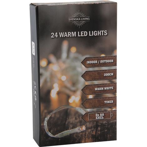 1.01 LED Lichterkette 24 LED - 200 cm / Timer