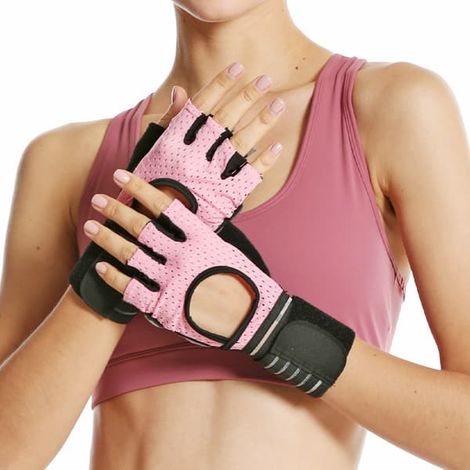 Gants d'entraînement avec support de poignet Rose M (1/5)