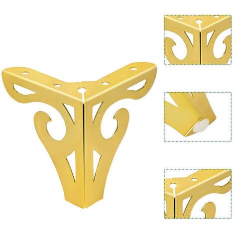 NALOOKAMIC 4 Pièces Pieds Doré de Table 10cm Style Européen Pied de Meuble en Fer