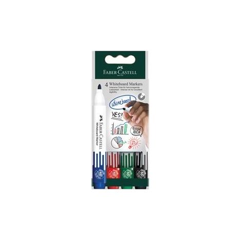 Faber-Castell 253942 marcador 4 pieza(s) Punta redonda Negro, Azul, Verde, Rojo