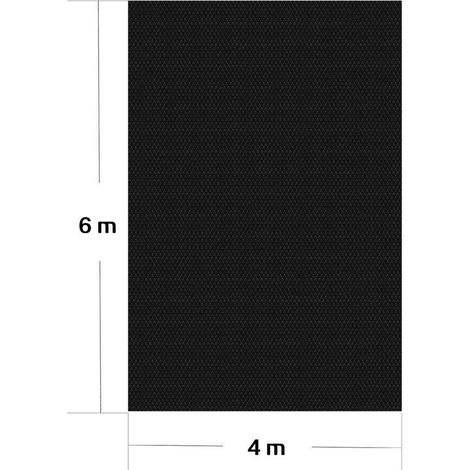Lona de burbujas 4x6 m cubierta solar para piscina calefacción de estanque negra 160000306
