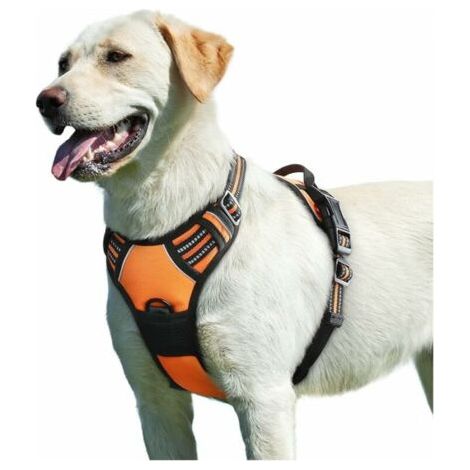 Arnés para perros medianos y grandes – Antitirones ajustable – Material de nailon resistente – Malla transpirable – Asa de control reflectante
