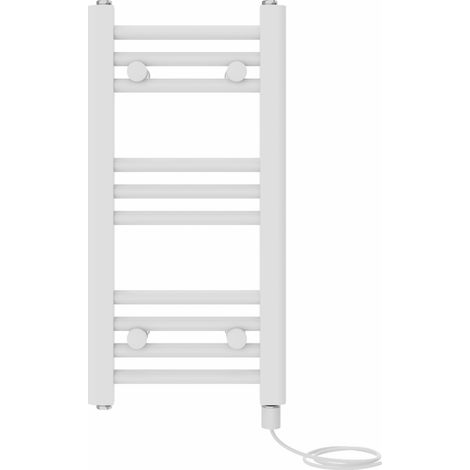 Prefilled Electric Straight Heated Towel Rail Radiator Ladder Warmer 600x300mm White (1/5)