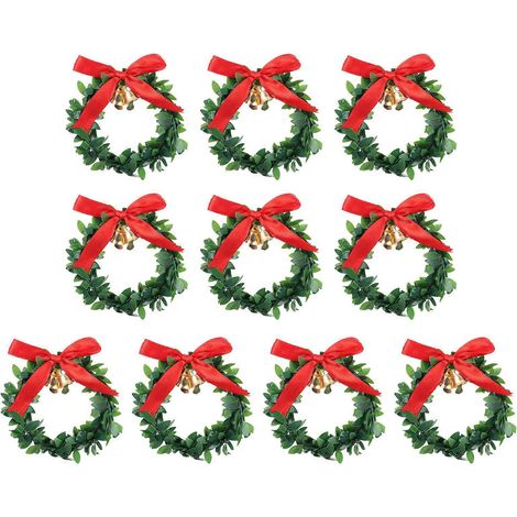 10 guirlandes de Noël décoratives (scène, couronne, décoration murale)-13X10CM-Green