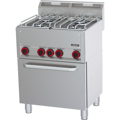 Fourneau Gaz 4 Feux Avec Four électrique Ventilé Gn 1/1 P 66 - Casselin