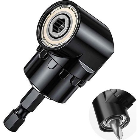 Winkelbohradapter, Winkelbohrer, 105°-Schraubendreheradapterhalter, multifunktionaler Winkelbithalter, Bitadapter für Bohrungen in engen Bereichen (Schwarz)