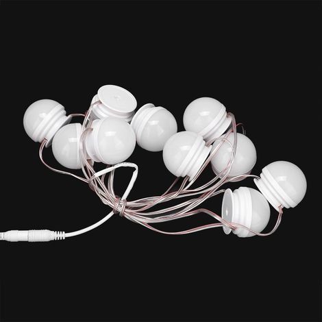 Lampe de maquillage LED 10 LED pour coiffeuse, salle de bain, WC, miroir de courtoisie sans perçage (blanc chaud) (1/5)