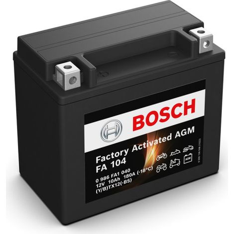 Batterie moto Bosch FA104 YTX12-BS 12V 10AH 180A (1/4)