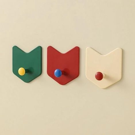 Juego de 3 ganchos de pared de colores llamativos，no requiere perforación，para cocina y baño，capacidad de carga de hasta 5 kg (1/4)