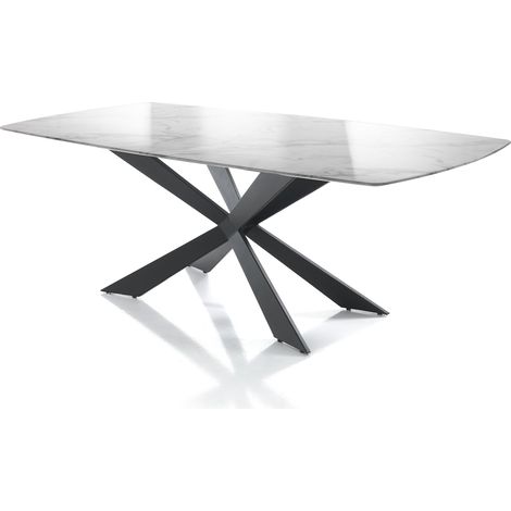 Mesa con tapa efecto madera de mármol Calcatta cm Al.76 x P.100 x L.200 (1/3)