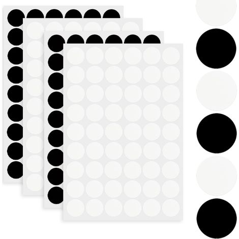 216 Pièces (Noir, Blanc) Auto Adhésif Trou de Vis Autocollants, Capuchons Autocollants pour Vis, Vis Trou Autocollants, Autocollants Trous de Vis,Cache Couvre Vis,21 mm,pour Vis Porte Armoire Meubles (1/5)