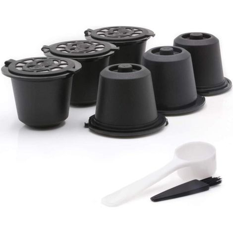 Café-Kapseln, 6 Stück, wiederaufladbar. Filter für den Einsatz im Café mit Kaffee- und Espressotassen, kompatibel mit Nespresso OriginalLine (1/4)