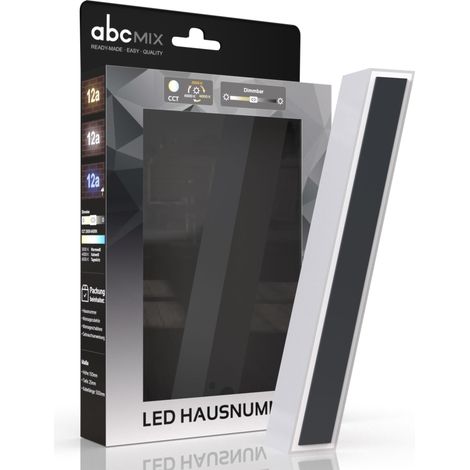 LED Hausnummer Schrägstrich inkl. Anthrazit-Cover - CCT 12V 2700K/4000K/6500K (1/5)