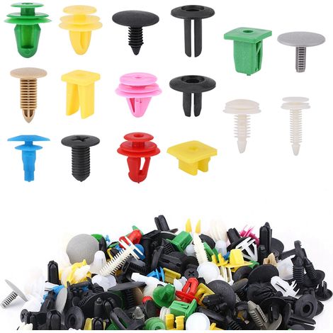 Clips décoratifs en plastique pour garnitures intérieures de voiture, clous de porte, clips, 1000 pièces/paquet, couleur et type aléatoires. (1/5)