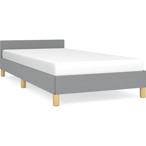 Bed Frame without Mattress Light Grey Twin XL Fabric vidaXL (1/5)