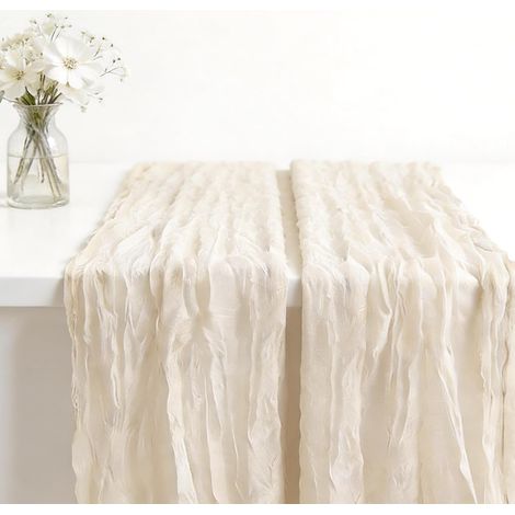 Chemins de Table Gaze Mousseline Bohême, 90 x 300 cm, Coton Écologique et Réutilisable, Décoration de Table Rustique pour Douche Nuptiale, Anniversaire et Célébration (1/5)