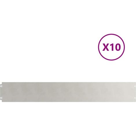 vidaXL Borde de Césped 10 uds. 15 x 103 cm Acero inoxidable Plateado (1/2)