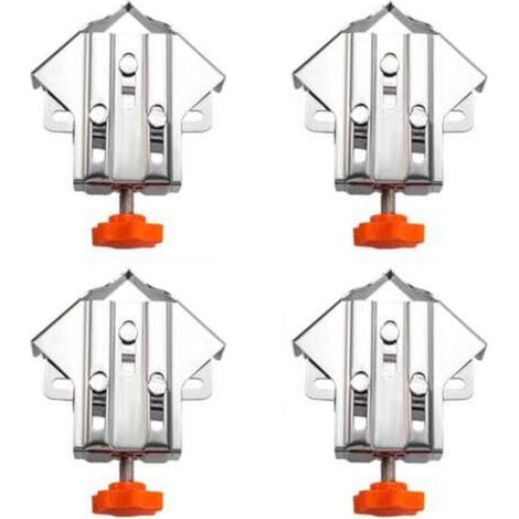 [NEVER USED] 4-Piece Stainless Steel 90-Degree Clamp Set, Spliced Angle Clamps with Adjustable Swing Jaw, for Woodworking, Engineering, and Photo Frames