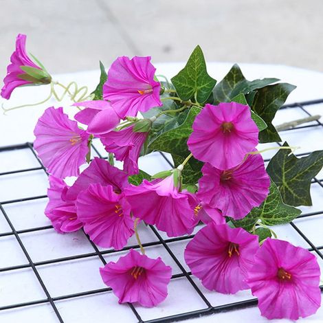 Glycine Artificielle - 7 Branches - Longueur 35 cm - Tête de Fleur 7,5 x 7,5 cm - Pour Décoration Intérieure Extérieure Mariage Jardin - 1 Pièce (1/5)