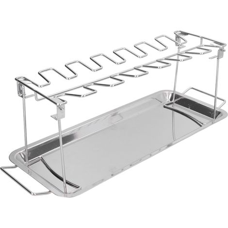Support à cuisses de poulet en acier inoxydable pliable, support de barbecue portable pour barbecue en extérieur (1/5)