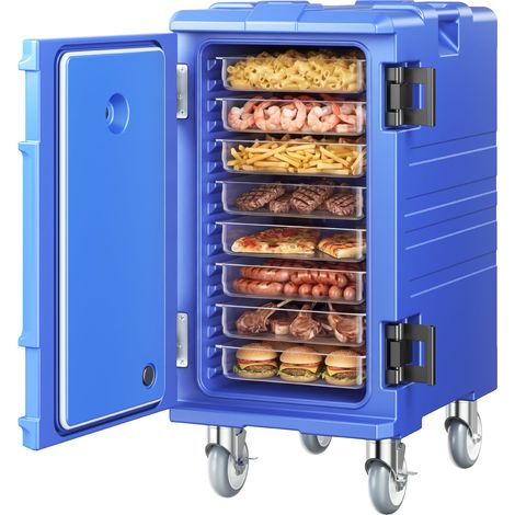 VEVOR Contenitore Riscaldato per Alimenti, Coibentato per Ristorazione 120 L con Doppie Fibbie e Maniglie, Contenitori per Alimenti, Contenitore per Alimenti Portabile Alimenti Mensa Ristorante Blu (1/5)