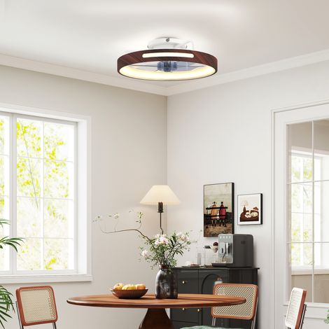 Ventilador de Techo con Luz LED 40 W Motor DC Reversible Mando a Distancia 6 Velocidades 3 Colores Temporizador Teca (1/5)