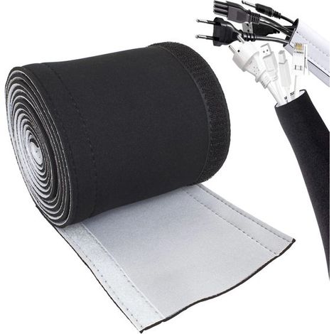 Organizador de cables, Gestión de cables, Gestión de cables, 300 cm x 13,5 cm, Gestión de cables, Velcro, Bandeja para cables, Funda para cables (1/5)