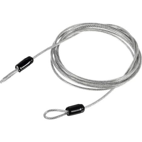 Câble de sécurité en acier 1 pièce Acier et plastique Double boucle flexible Pour bagages et vélo (1/5)