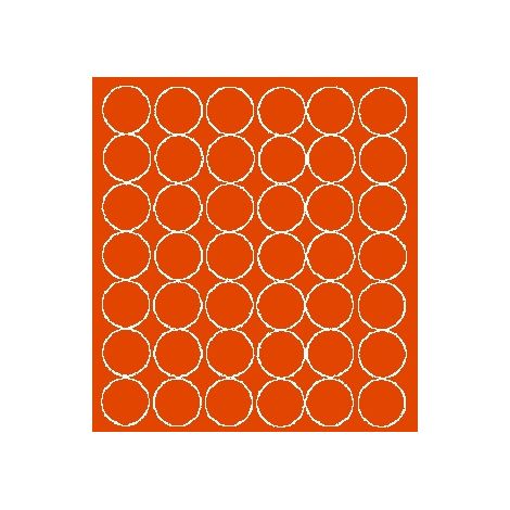 Pegatinas circulares de 3 cm, pegatinas circulares con puntos, 42 piezas, color naranja mate.