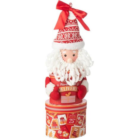 Boîte Cadeau Père Noël "Delivery" 47cm Rouge (1/4)