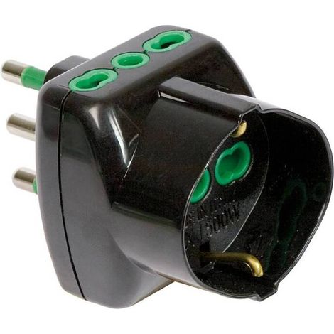 FME 82.241 ADATTATORE 16A 2P+T-2 BIPAS SCHUK NERO