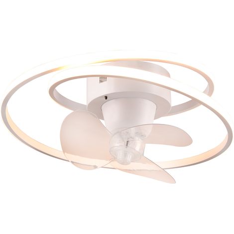 Plafoniera con Ventilatore da Interno a LED Ø50 cm Plastica Bianca
