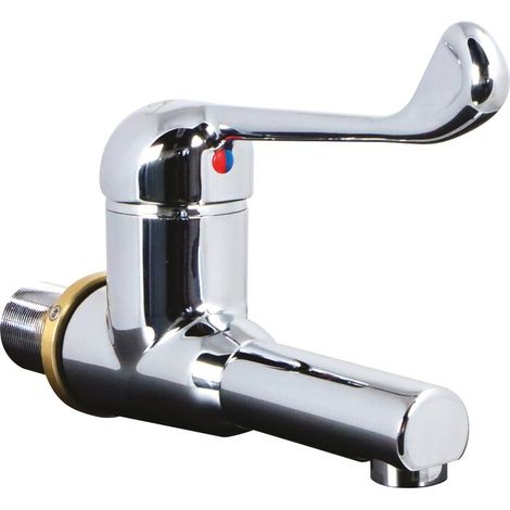 Mitigeur lavabo hospitalier - SANIFIRST - Commande coude - Bec fixe (1/2)