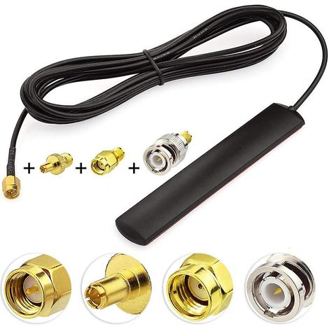 Antenne GSM 4G LTE 3 dBi avec connecteur SMA mâle - Montage sur verre (1/5)