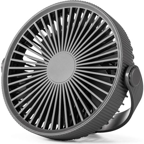 Ventilateur de camping portable rechargeable USB 2000 mAh avec trépied et lumière LED, pour bureau ou en extérieur. (1/4)