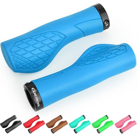 Ergonomische Fahrradgriffe für 22,2mm Lenker, Anti-Rutsch, Dual Lock, Blau (1/5)