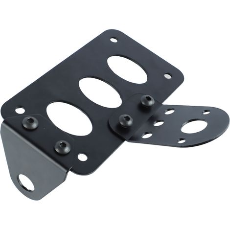 Support latéral plaque d'immatriculation en fer, cadre rétro moto, porte-plaque noir (1/5)