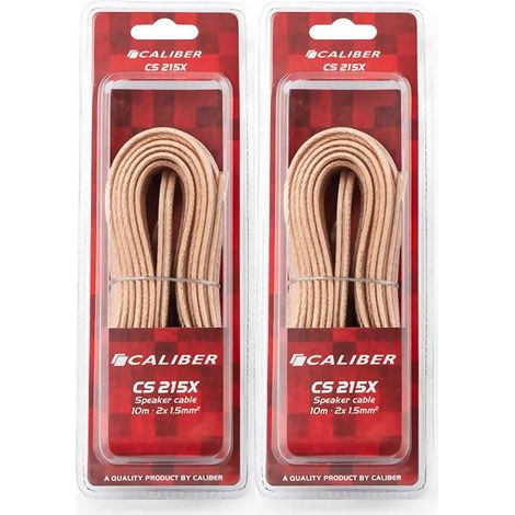 Câbles Audio Caliber CS-215X pour haut-parleur, 2x10M - 2x 1.5mm2 - Transparent