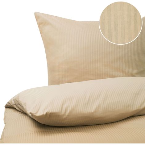 Conjunto de fundas de algodón beige arena edredón funda de almohada 155 x 220 cm moderno dormitorio Avondale