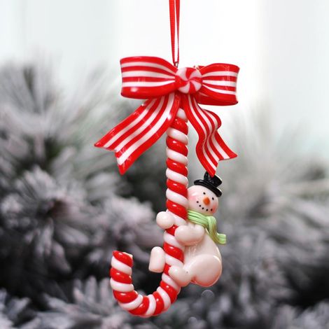 Weihnachtsschmuck 2021 mit Umhängeband: Weihnachtsmann, Schneemann, Hirsch-Anhänger, Weihnachtsbaum-Anhänger – Geschenk für Freunde und Familie (1/5)