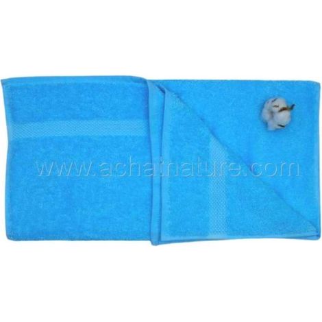Serviette de toilette coton bio coloris lagon