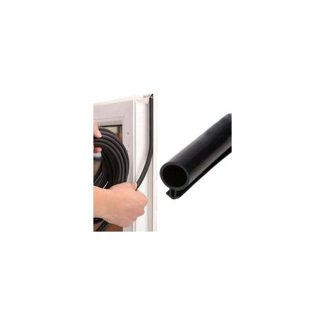 Burlete de goma para ventanas de 10 m, burlete de goma para puertas tipo O, apto para un espacio interior de 57 mm (negro).