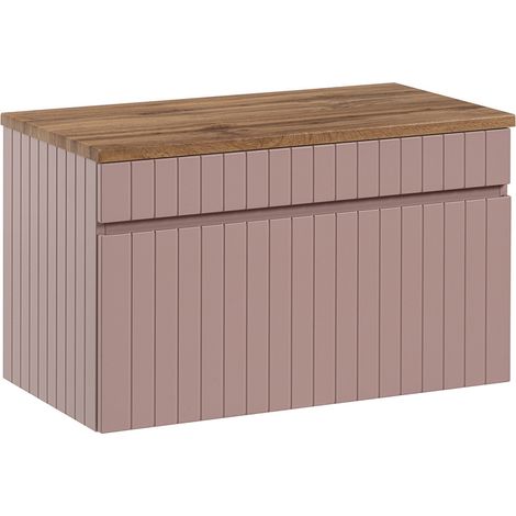 Waschtischunterschrank 80 cm 1 Auszug IRAKLIO-56-ROSE rosa Eiche Nb., B/H/T ca. 80,4/48,5/46 cm (1/5)